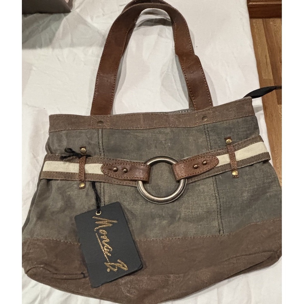 Mona B Rowen Handbag NWT.  Eco Friendly Upcycled Truck & Tent Canvas 13.5x10x3.5